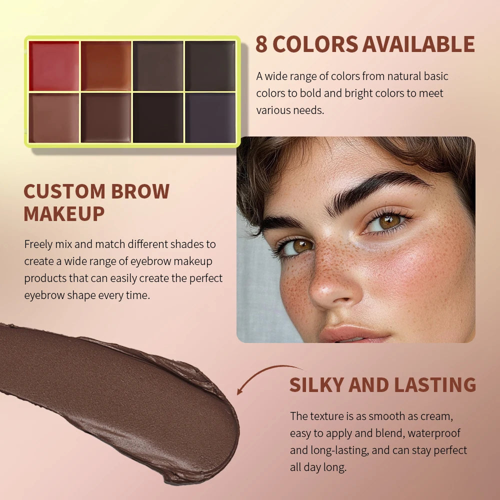 8-Color Cream Blush and Contour Palette for Natural Makeup Looks