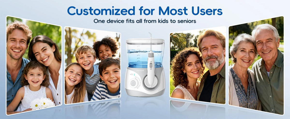 Electric Water Flosser for Teeth with 8 Multi-Function Nozzles