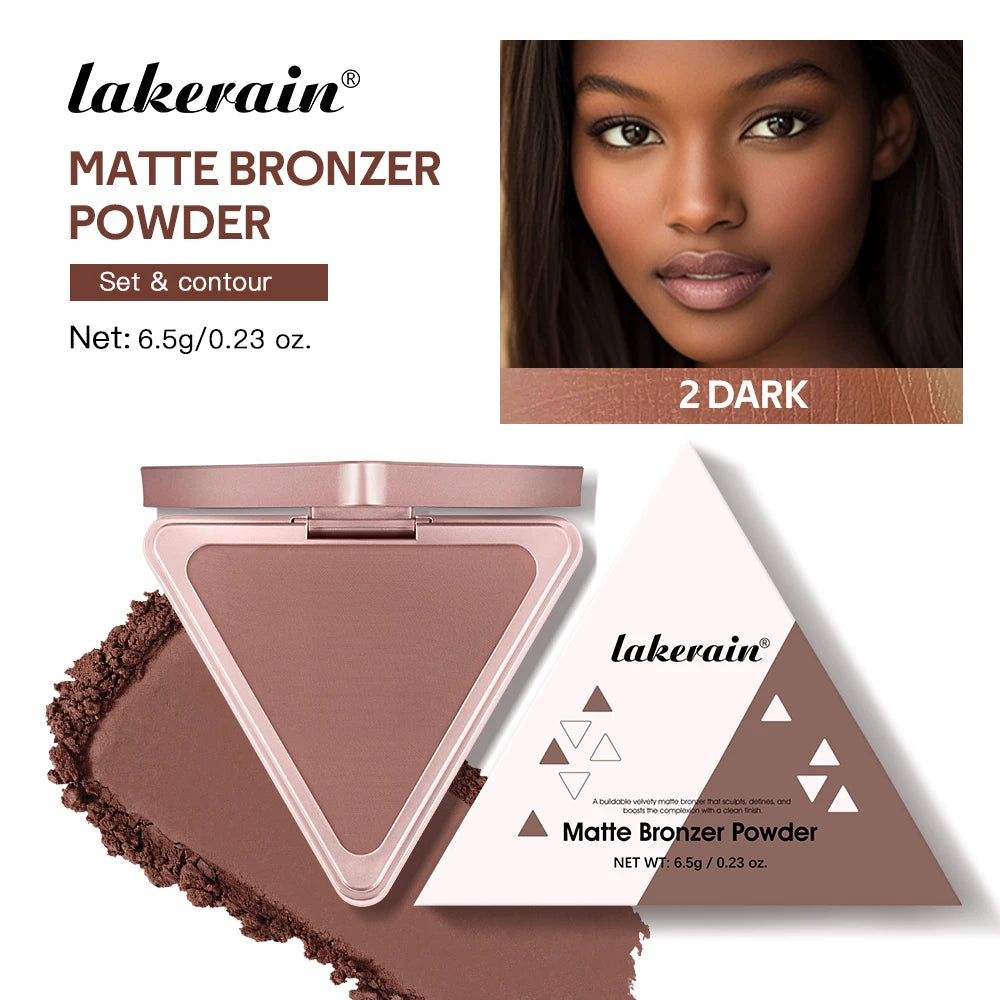 Matte Bronzer Powder for Long-Lasting Waterproof Face Contouring