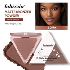 Matte Bronzer Powder for Long-Lasting Waterproof Face Contouring
