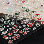 5D Embossed Christmas Nail Art Stickers