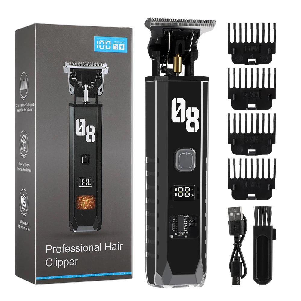 Professional Cordless Hair Trimmer with Digital LED Display