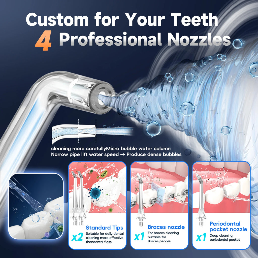 Portable Cordless Water Flosser for Teeth Cleaning