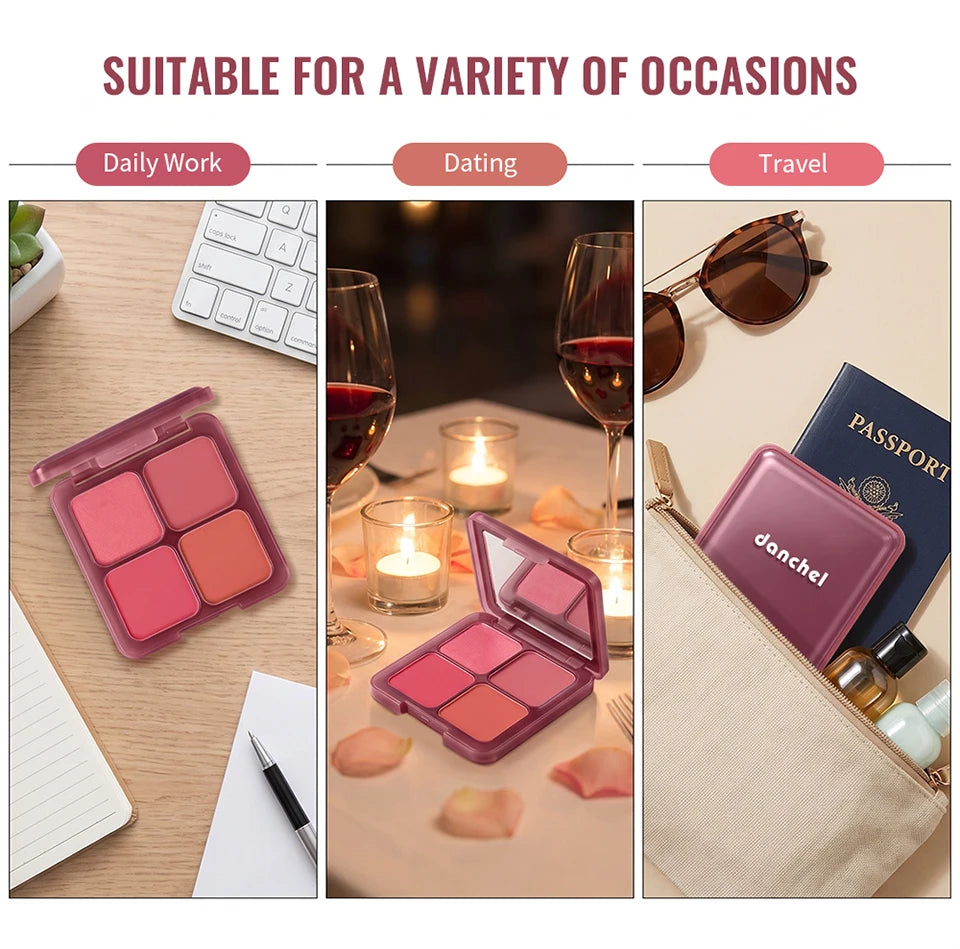 4-Shade Soft Blur Face Blush Palette