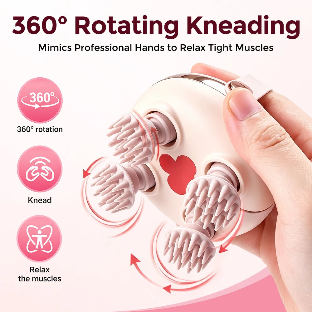 Electric Waterproof Scalp Massager with Kneading Nodes