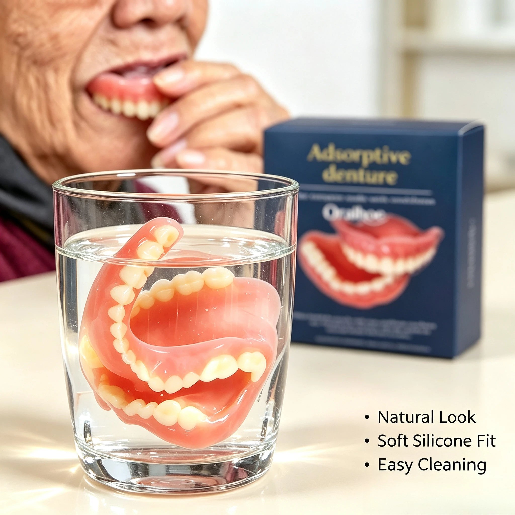 Comfort Fit Flexible Silicone Denture Set for Natural Smile - 1