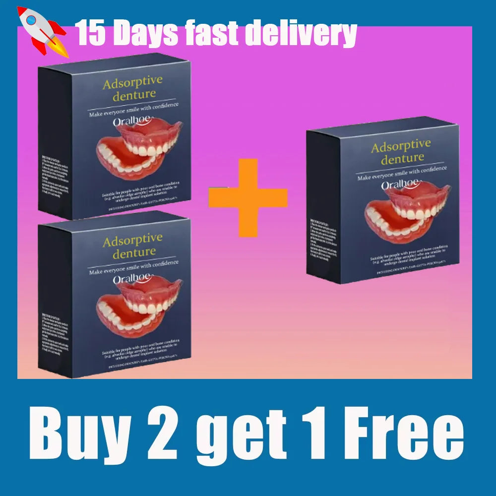 Comfort Fit Flexible Silicone Denture Set for Natural Smile