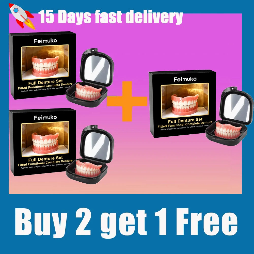 Comfort Fit Silicone Upper and Lower Denture Set for Daily Use - 9