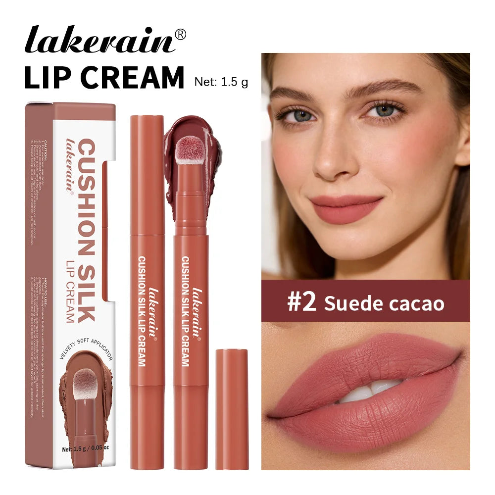 2-in-1 Waterproof Lip Cream and Blush with Cushion Applicator