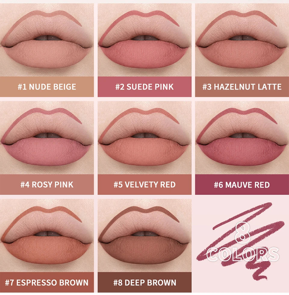 Waterproof Long-Lasting Matte Lip Liner Pencil - 8
