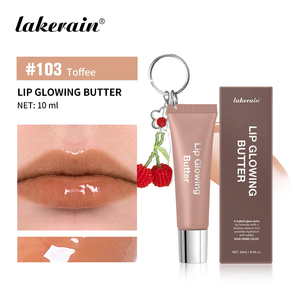 Moisturizing Lip Glowing Butter Gloss with Keychain