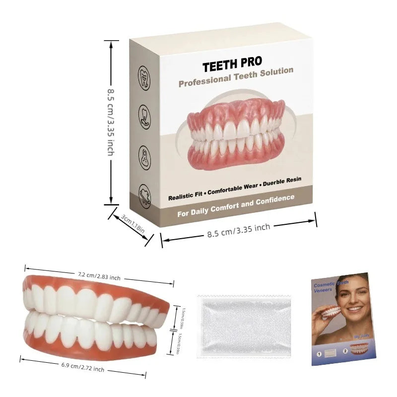 Comfortable Silicone Upper and Lower Denture Set for Natural Smile - 12