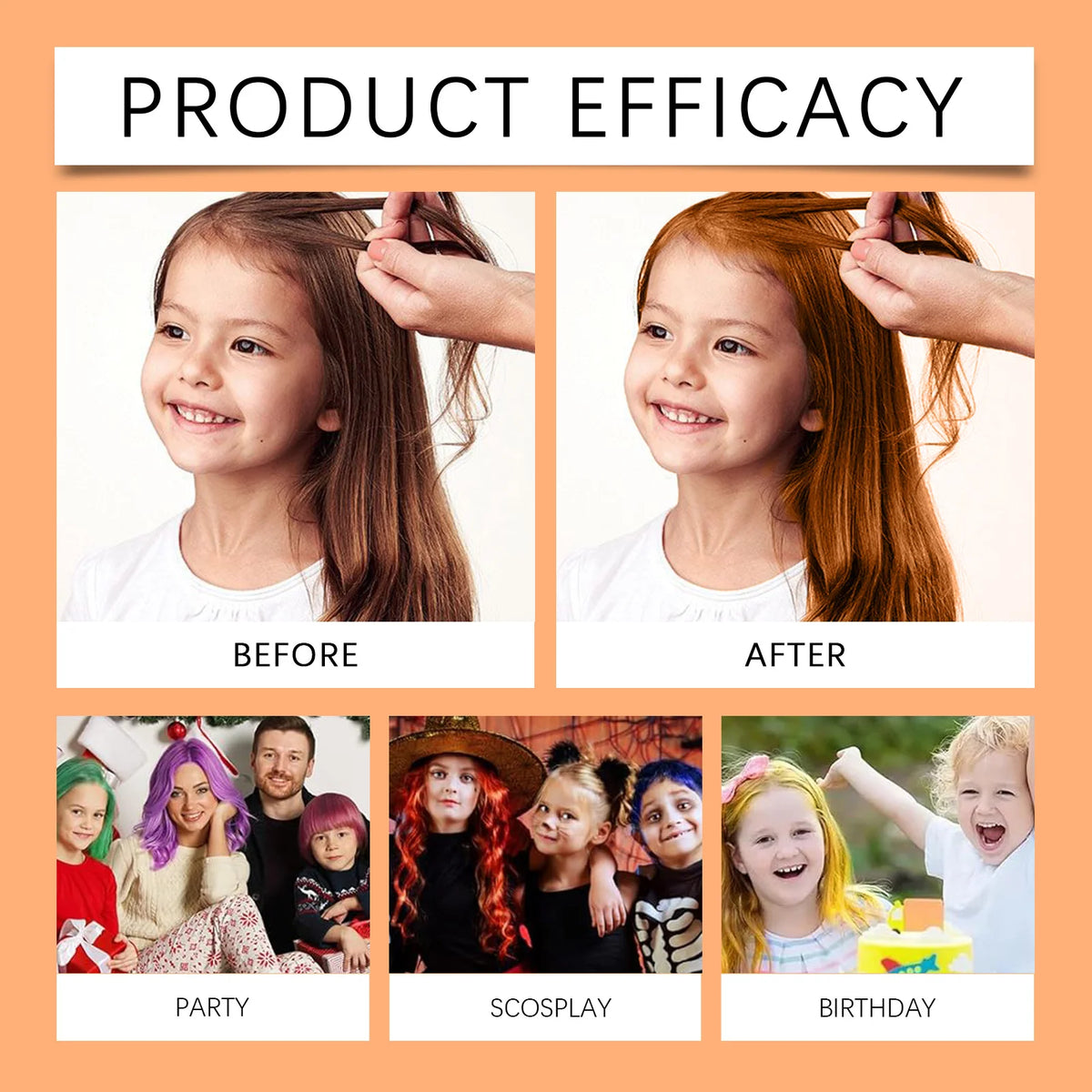 Temporary Washable Hair Color Wax for Kids and Parties