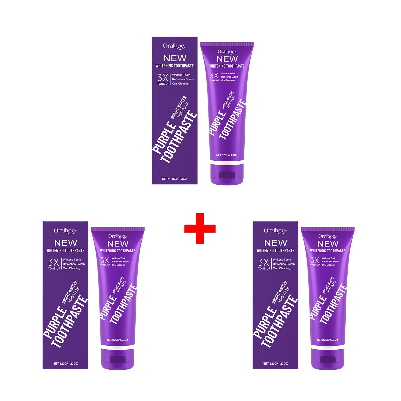 Purple Teeth Whitening Toothpaste for Stain Removal - 15
