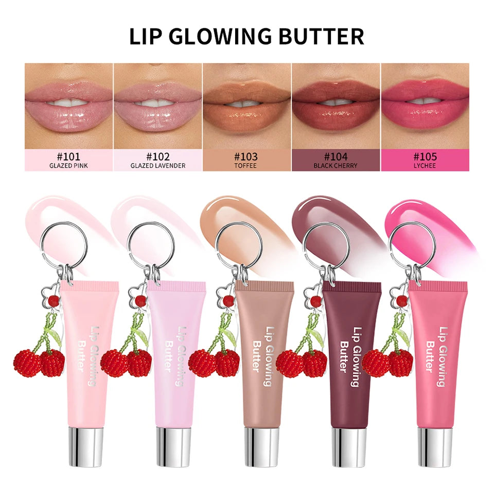 Moisturizing Lip Glowing Butter Gloss with Keychain