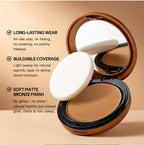 6-Color Matte Bronzer Pressed Powder for Natural Sun-Kissed Glow