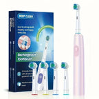 Rechargeable Rotating Electric Toothbrush with 4 Brush Heads