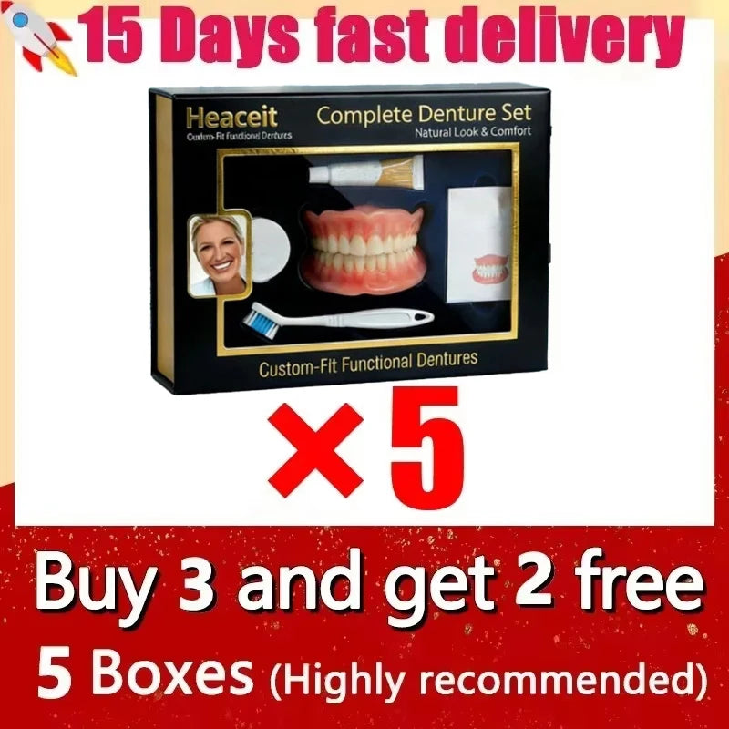 Natural-Looking Silicone Denture Set for Comfortable Daily Oral Care