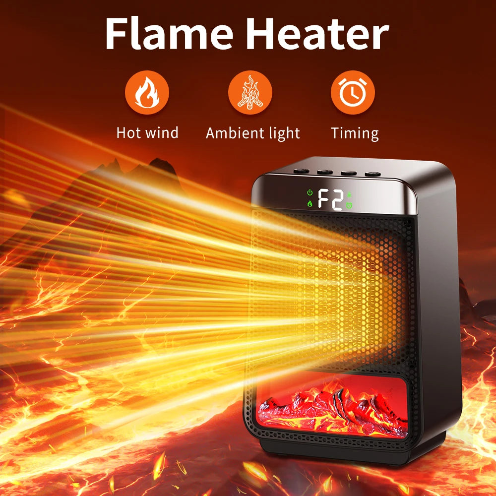 Portable PTC Ceramic Desktop Heater with Timer and Digital Display