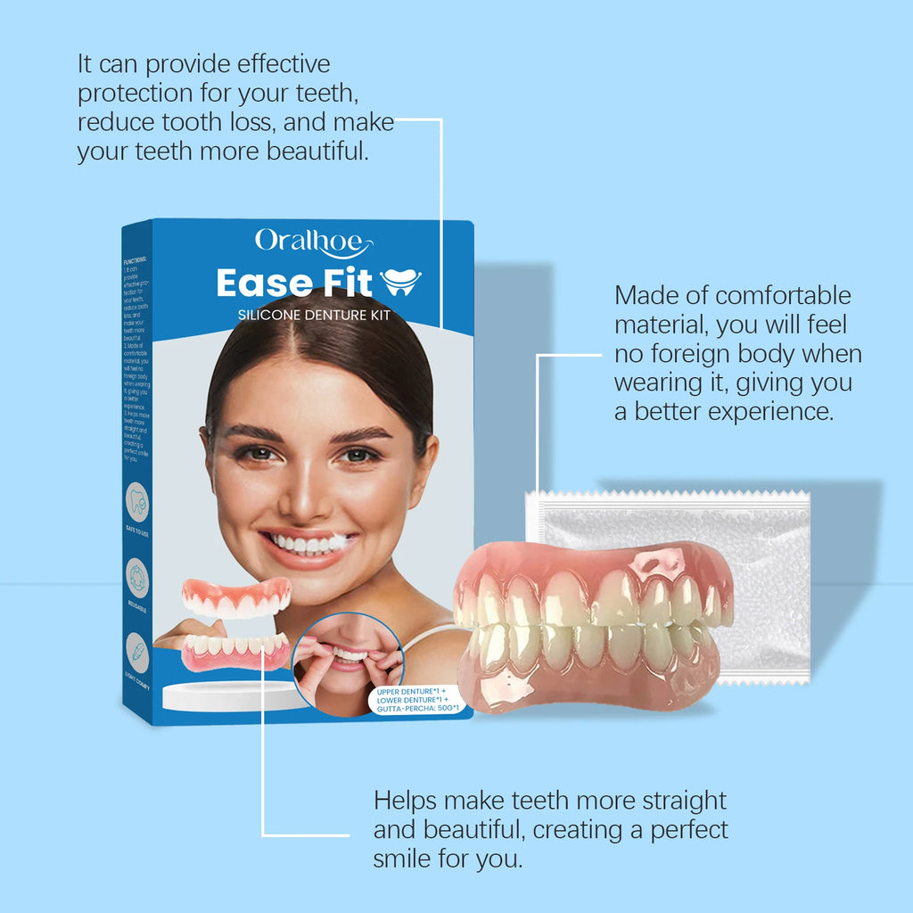 Comfortable Silicone Denture Set for Natural Smile Restoration