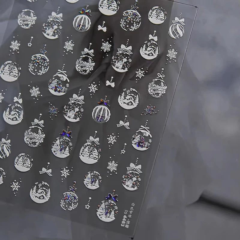 3D Christmas Cartoon Nail Art Sticker Decals
