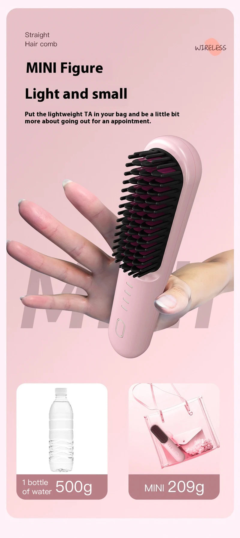 Fast-Heating Ionic Hair Straightening Brush for Frizz-Free Styling