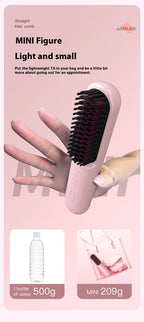 Fast-Heating Ionic Hair Straightening Brush for Frizz-Free Styling