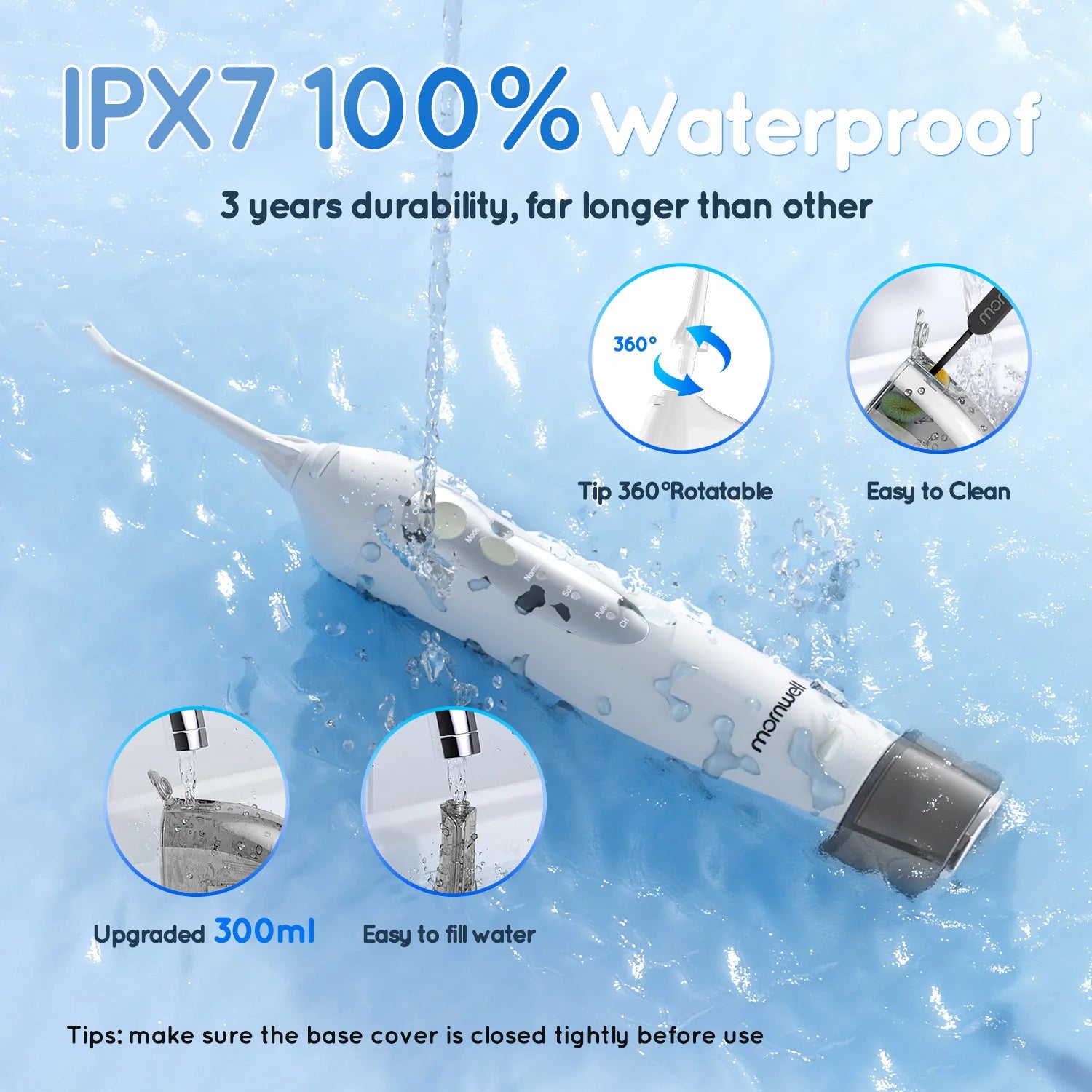 Portable Electric Water Flosser and Teeth Whitening Kit - 6