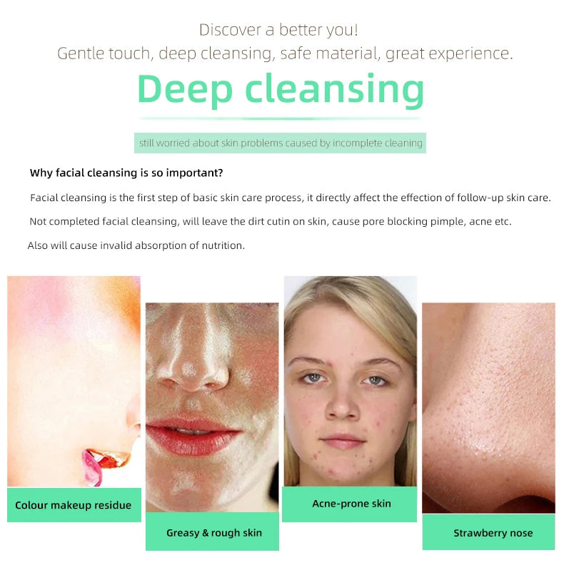 4-in-1 Electric Rotating Facial Cleansing and Massage Brush