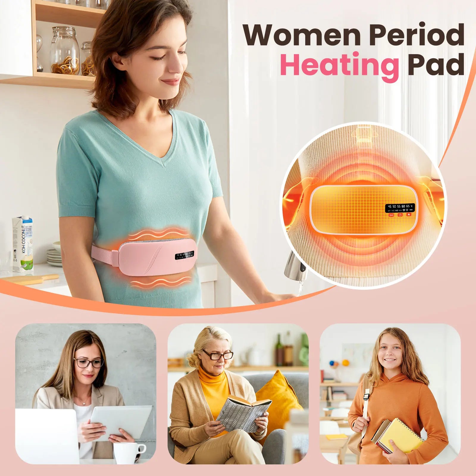 Portable Menstrual Heating Pad with Vibration Massage - 9