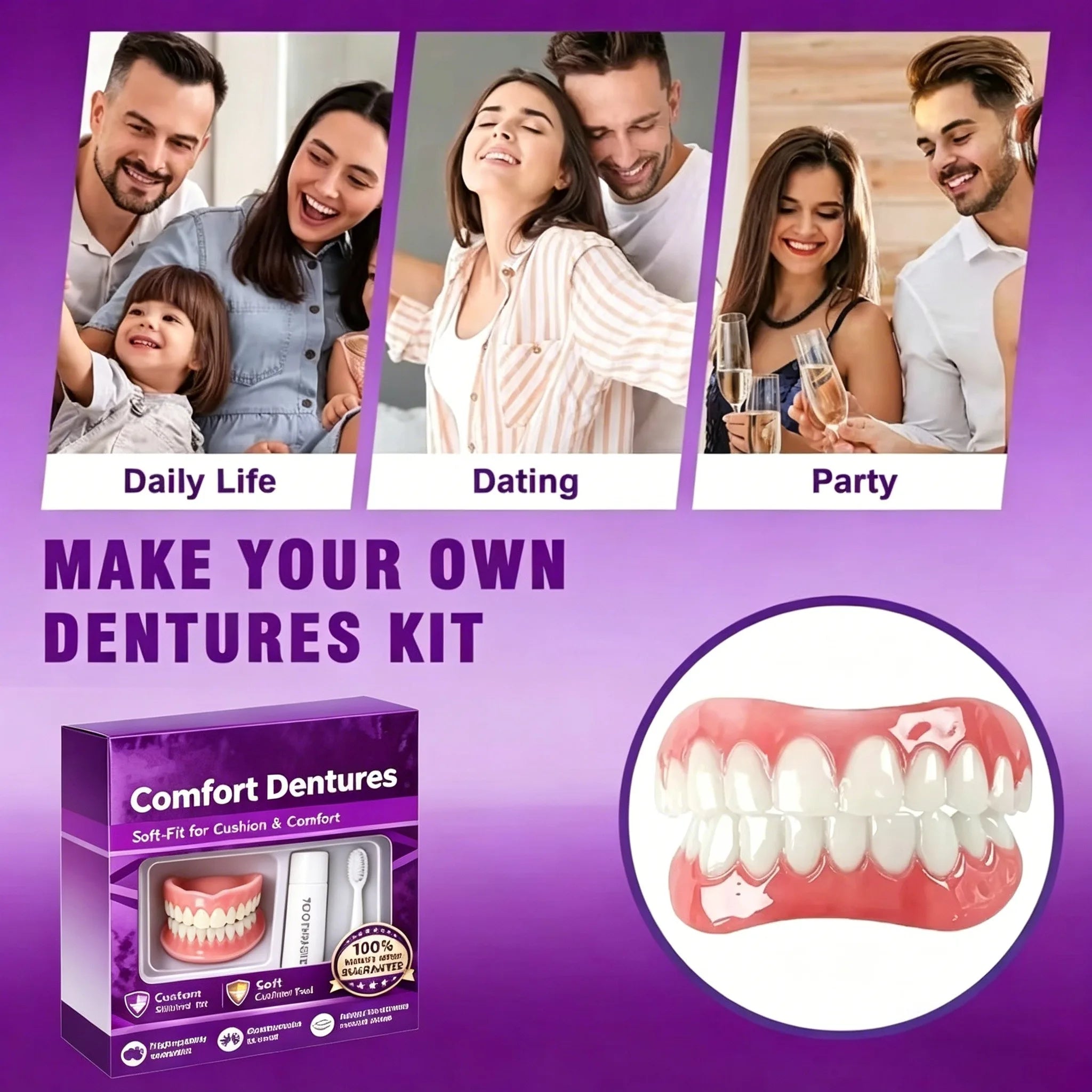 Instant Cosmetic Smile Teeth Whitening Veneers Upper and Lower Set
