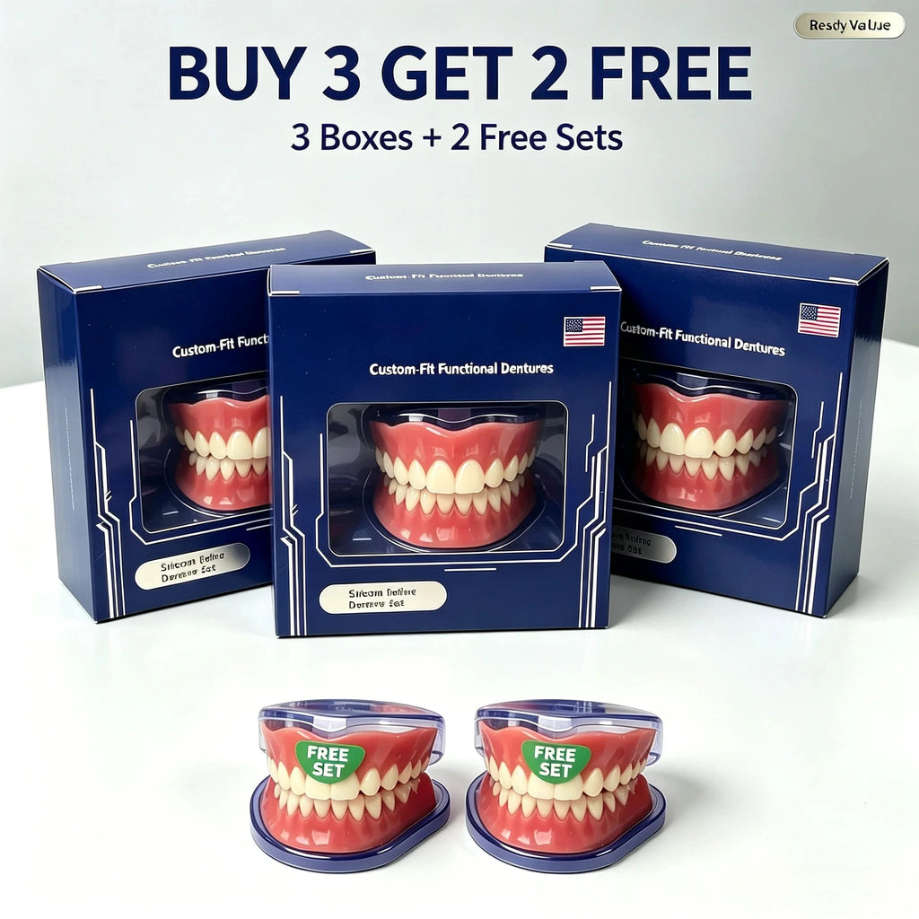 Adjustable Silicone Denture Set for Natural Smile