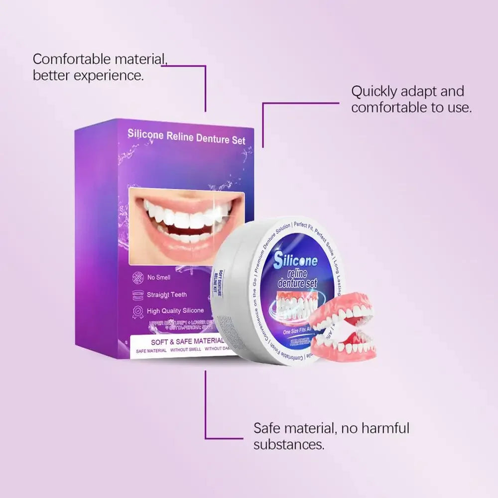 Temporary Silicone Denture Reliner and Teeth Whitening Set
