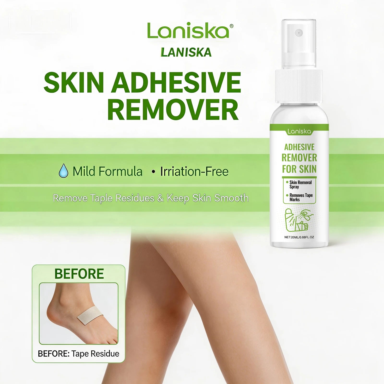 Gentle Adhesive Remover Spray for Skin and Tape Residue - 9