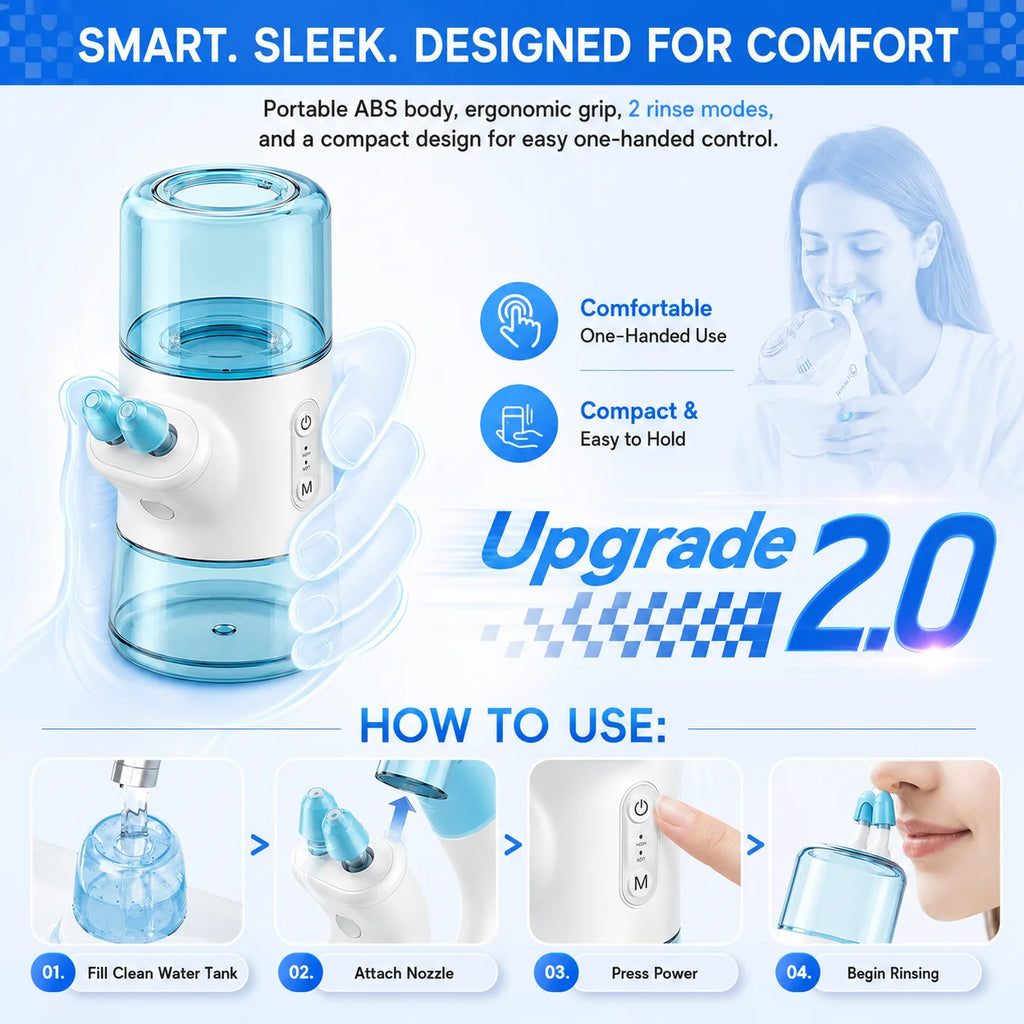 Portable Electric Nasal Irrigator with Dual Tank System