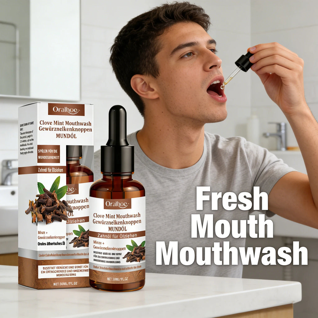 Clove Mint Mouthwash for Teeth Whitening and Bad Breath