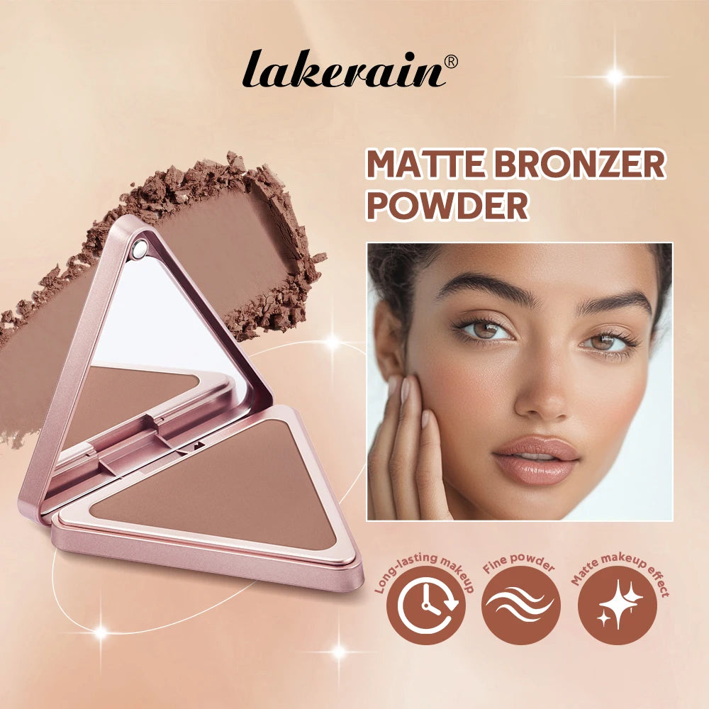 Matte Bronzer Powder for Long-Lasting Waterproof Face Contouring