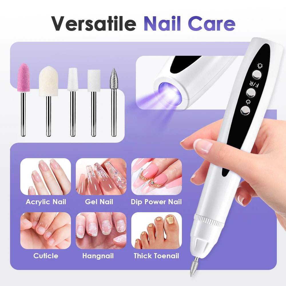 2-in-1 Cordless Electric Nail Drill and UV Curing Lamp - 9
