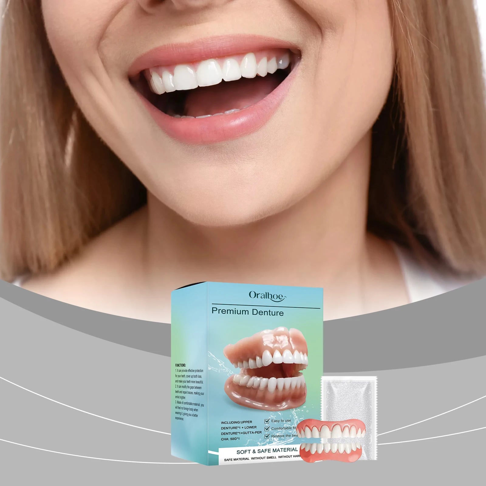 Temporary Silicone Cosmetic Dentures for Smile Improvement - 7