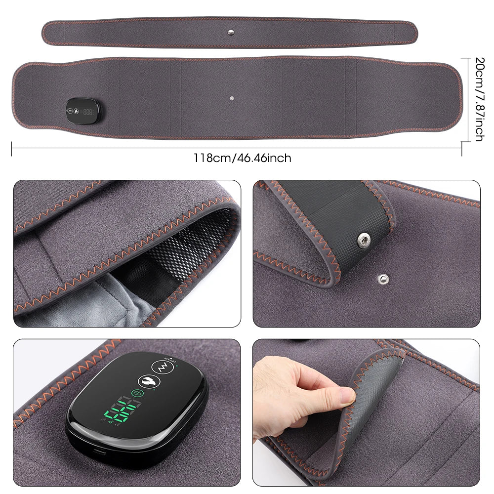 Heated Cordless Vibration Waist Massager Belt