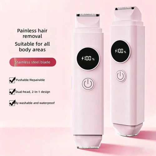 2-in-1 Electric Painless Hair Shaver for Face and Body