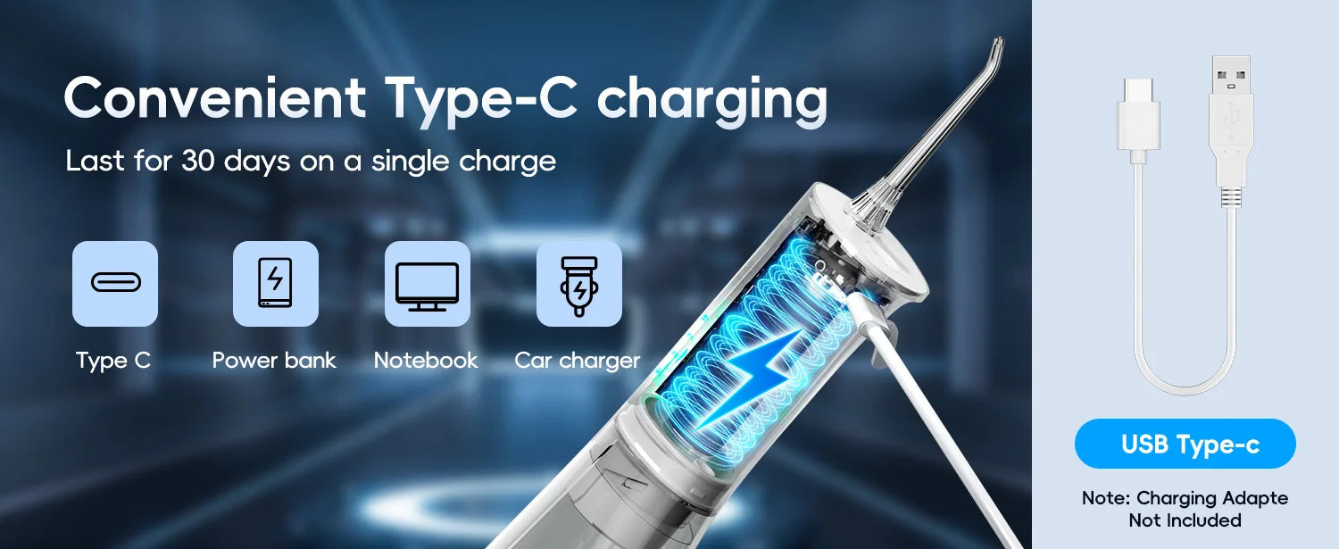 Portable Cordless Water Flosser for Teeth Cleaning - 8