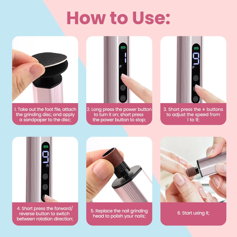 Electric Callus Remover and Manicure Foot File Tool