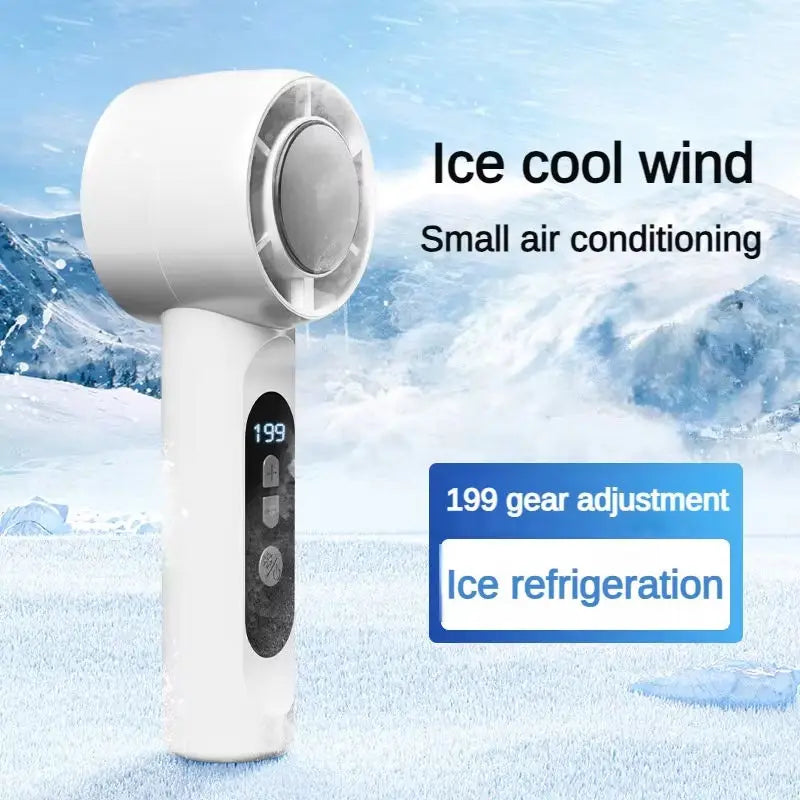 Rechargeable Handheld Turbo Fan with Ice Cooling