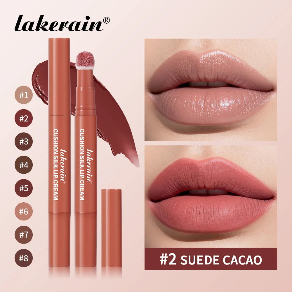 2-in-1 Waterproof Lip Cream and Blush with Cushion Applicator
