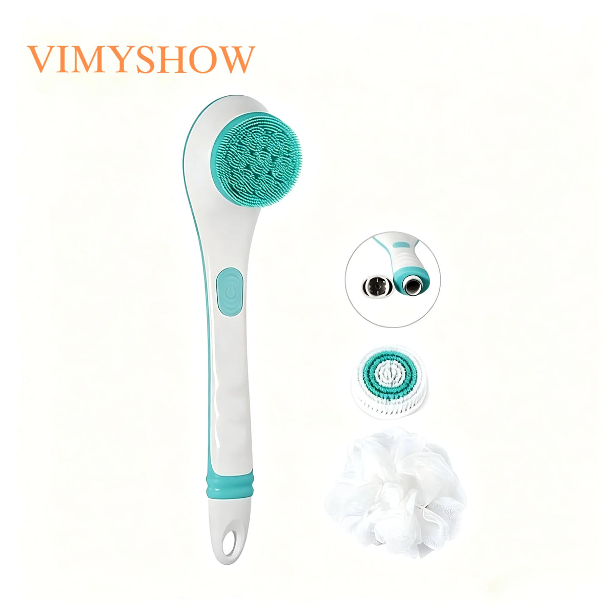 Electric Long Handle Bath Brush and Exfoliating Back Scrubber
