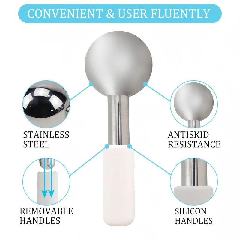Stainless Steel Cooling Facial Globes for Puffiness and Wrinkles