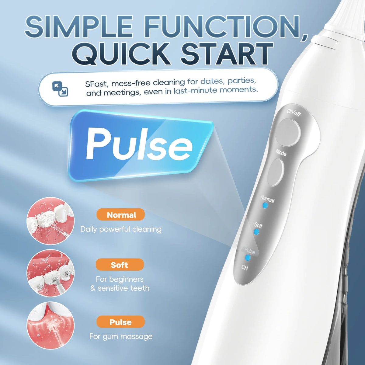 Portable Electric Toothbrush and Water Flosser Oral Care Set
