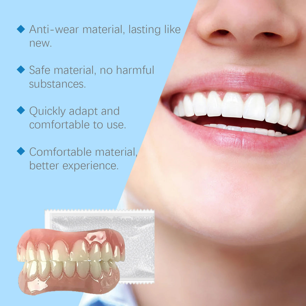 Comfortable Silicone Denture Set for Natural Smile Restoration