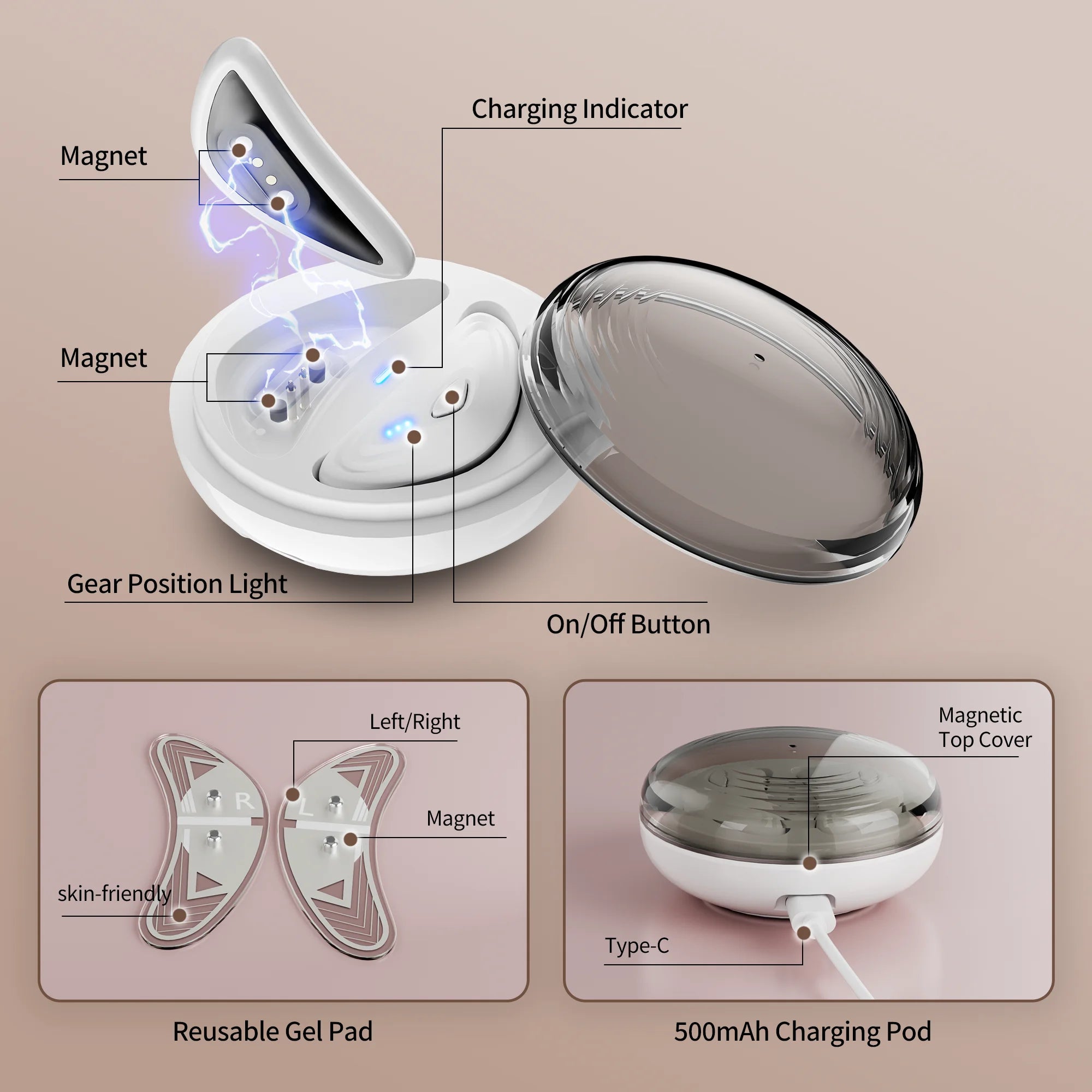 Red Light Microcurrent Under-Eye Massager for Dark Circles - 11